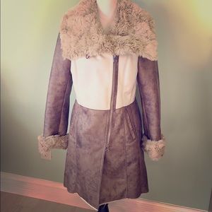 Laundry by Shelli Segal Faux Fur Trim Coat